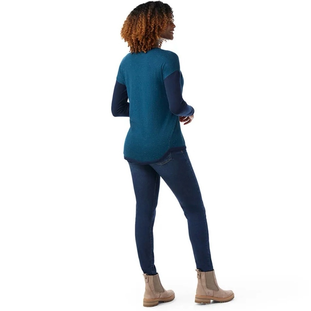 Pink Smartwool Shadow Pine Colorblock Women's Sweater - Picture 2 of 6